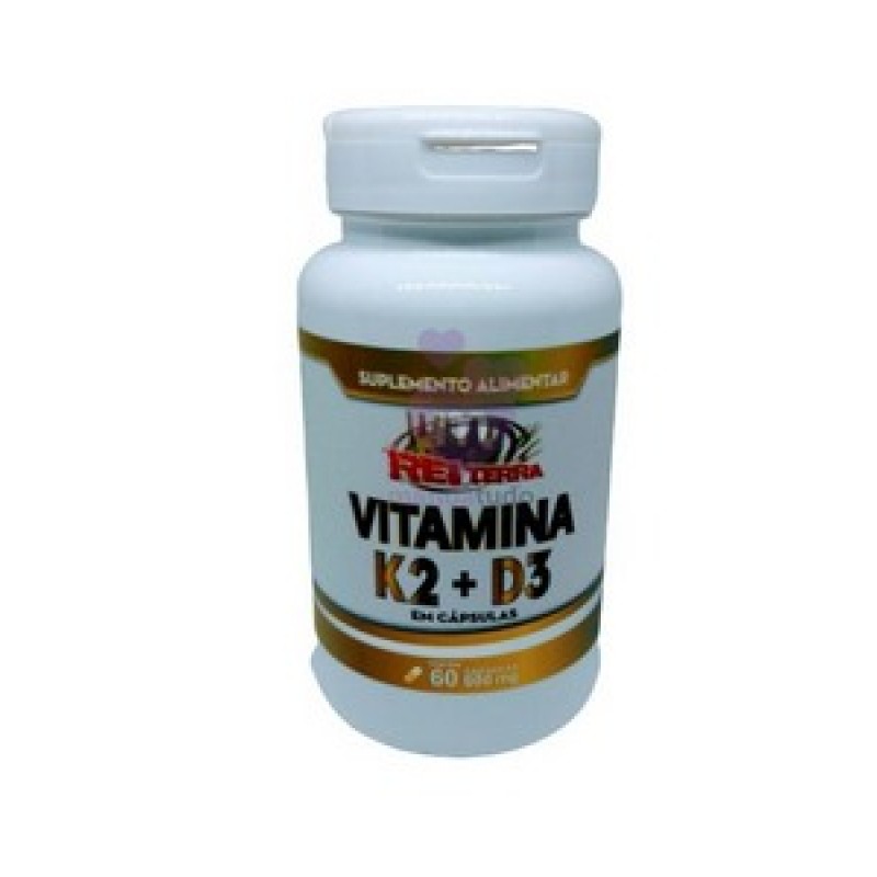 Vitamina K2 + D3 60 Cápsulas 500 mg - Rei Terra 